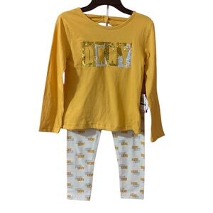 DKNY Mustard and White Sequins 2-Piece Set 6X